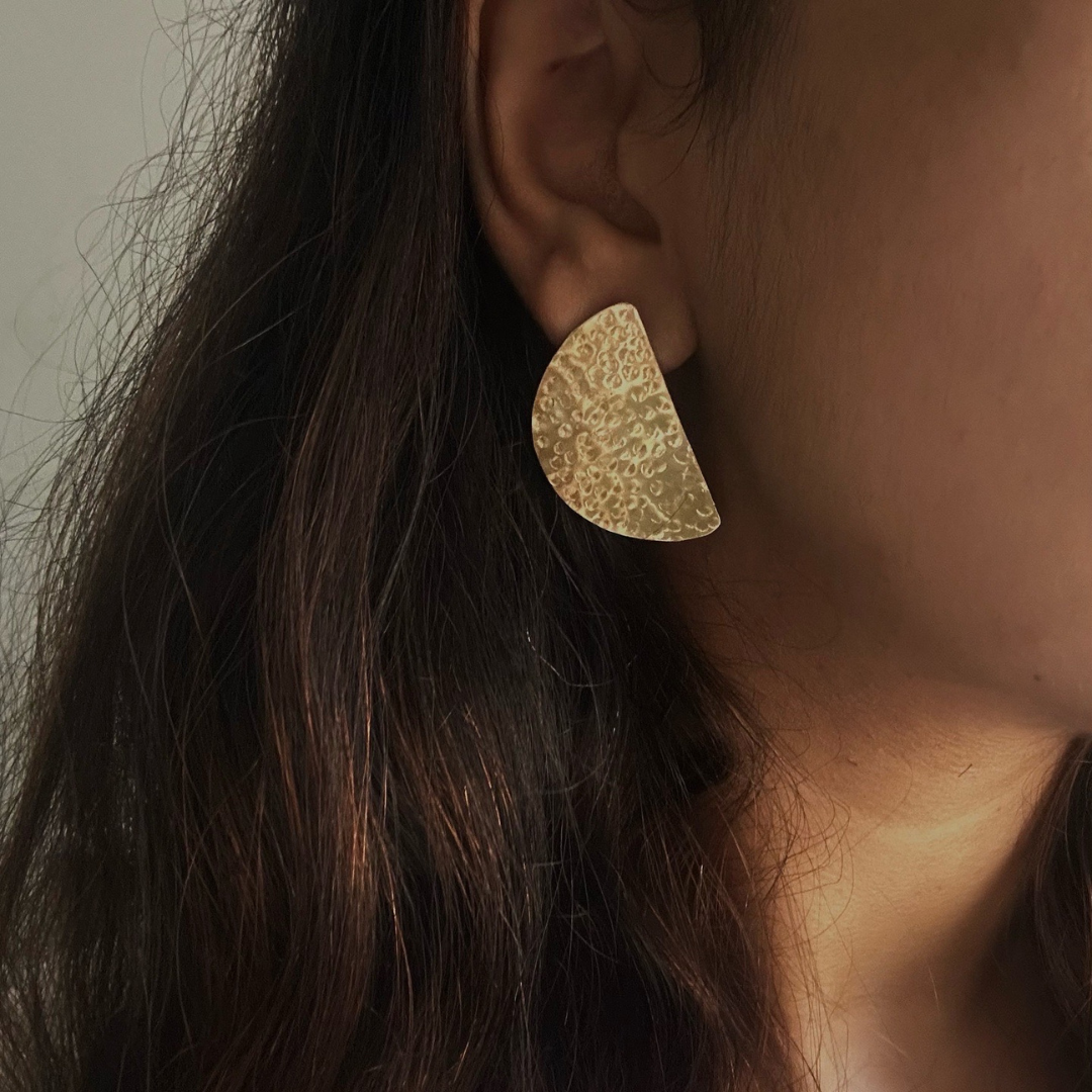 designer brass earrings for women handcrafted